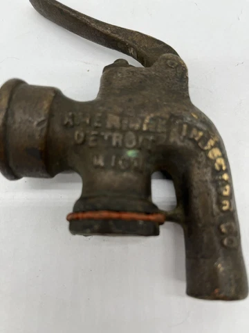 Vintage American Injector Co Water Valve Handle Lever Faucet Plumbing Fixture Cover