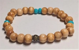 Fashionable Accent Wood Beaded Bracelet-7.5 inch Stretchy - Picture 1 of 2