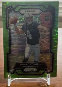 2023 Panini Prizm Aidan O’Connell Neon Green Pulsar Raiders RC Card - Picture 1 of 2