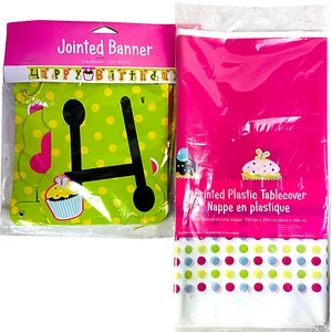 Sweet Treats Plastic Tablecloth Happy Birthday Banner Party Supplies Set - Picture 1 of 6