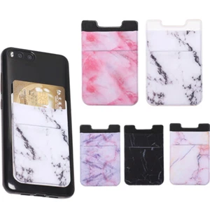 Universal Lycra Wallet Case Adhesive Sticker Phone Card Holder Cellphone Pocket - Photo 1 sur 16