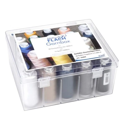 Overlock-Garnbox (gefüllt mit 20 Konen Trojalock je 2.500 m) Polyester 1a Qualit - Bild 1 von 4