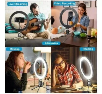 LARGE 12" LED Ring Light with Stand for Youtube Tiktok Makeup Video Phone Selfie - Image 1 of 4