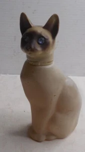 Statuina gatto siamese bottiglia Colonia Avon Cotillion vintage 6" occhi gemma - Foto 1 di 4
