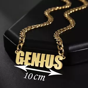 Collar colgante con nombre personalizado de 10 cm cadena de eslabones cubanos personalizado para hombre joyería regalo - Imagen 1 de 5