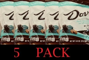 Dove Dark Chocolate & Sea Salt Caramel Smooth Promises Candy Bag 7.61 Oz 5 PACK - Picture 1 of 3