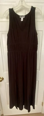 Maxi vestido negro liso sin mangas cintura imperio WHBM para mujer talla grande Foto 1 de 4