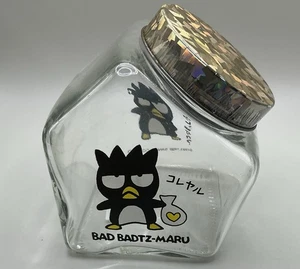 Eine sehr seltene Rarität Vintage Sanrio 1996 Badtz Maru Glas Ordnungsdose mit Deckel - Bild 1 von 5