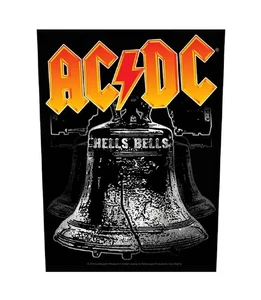 AC/DC Back Patch Hells Bells Band Logo Official New Black Woven 36 cm x 29 cm - Imagen 1 de 1