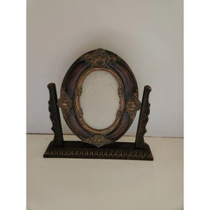 Vintage kleiner brauner Spiegel im viktorianischen Barockstil drehbar - Bild 1 von 3