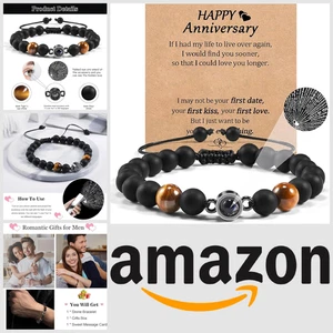 Husband Boyfriend Bracelet Happy Anniversary Love Language Projection BOXED Gift - Picture 1 of 7
