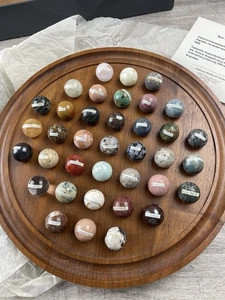Solitaire Wooden Game Solid Semi-Precious Gemstone Authentic Models - Picture 1 of 18