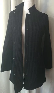 Eileen Fisher Waffelstrick Stehkragen schwarz Jacke Petite PM - $ 298 - Bild 1 von 11