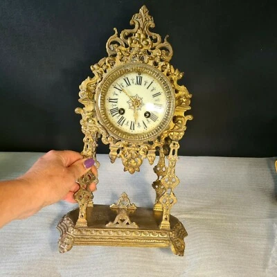 🔅 ancienne pendule en bronze & autre métal a restauré - Photo 1/4