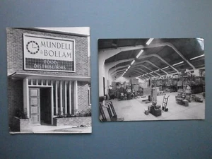 2 X 1960s PHOTOS MUNDELL & BOLLAM FOOD DISTRIBUTORS POOLE WAREHOUSE & ENTRANCE - Picture 1 of 5