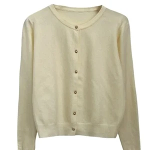 Women's Solid Color Knit Cardigan – Korean Style, Long Sleeve, Round Neck - Picture 1 of 21