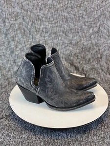 Ariat Dixon Ankle Boots Cowboy Bootie Women's Size 11 Distressed Black - Picture 1 of 9