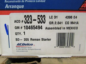 Arrancador ACDelco ACD#323-533 GM#10465494 NUEVO DE STOCK - Imagen 1 de 1