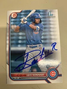 Luis Verdugo Signed 2021 Chicago Cubs Team Card - Picture 1 of 1