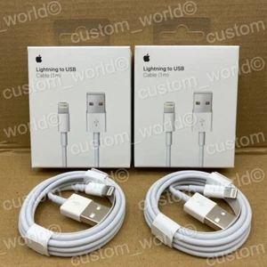 2 x Genuine 1M Charger iPhone USB Fast Cable For Apple iPhone 7 8 X SE 11 12 13 - Picture 1 of 3