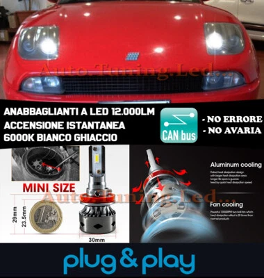 FIAT COUPE LAMPADE ABBAGLIANTI H1 LED 6000K 12.000LUMEN CAMBUS - Immagine 1 di 4