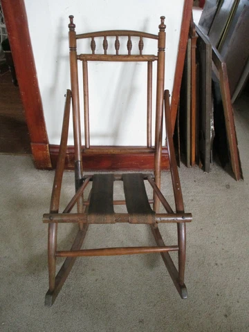 Primitive Antique Bentwood Shaker Turned Wood Design Rocking Chair hand-crafted Cover