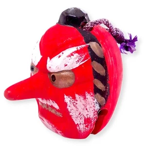 Japanese Clay Bell Dorei Karura Yokai Tengu Protection Evil Spirits Lucky JP T10 - Picture 1 of 8