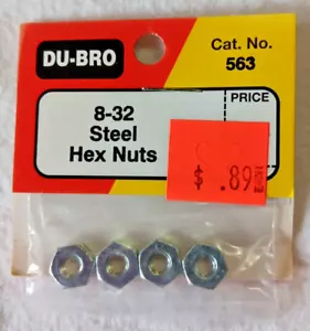 DU-BRO CAT. NO. 563 ~NIP~ 8-32 Steel Hex Nuts - Picture 1 of 3