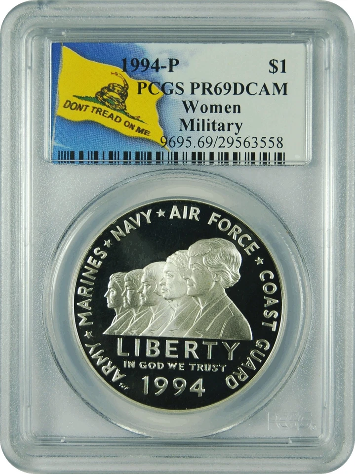 1994-P PCGS PR69DCAM Women in Military $1 Commemorative (Dont Tread Label) - Image 1 of 1