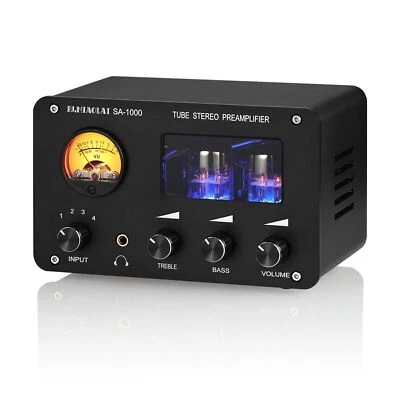 HiFi Vacuum Tube Preamp Stereo Headphone Amp Desktop 4 Way Audio Switcher Box - Image 1 of 4