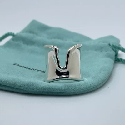Tiffany & Co Elsa Peretti Sterling Silver Split Ring Size 7 - Image 1 of 4