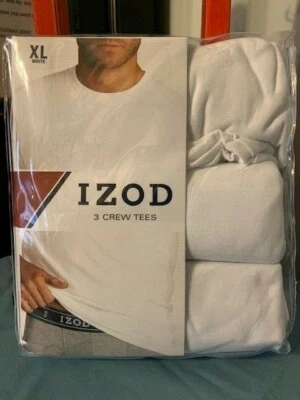 IZOD 100% Algodão Masculino Pacote com 3 Camisetas Decote V (Pequenas) OU CAMISETAS GOLA REDONDA (XL) ~ NOVO NA CAIXA - Imagem 1 de 2