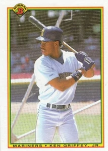 1990 Bowman Topps Error Baseballkarte Ken Griffey Jr Front Rob Deer Rückseite selten - Bild 1 von 2