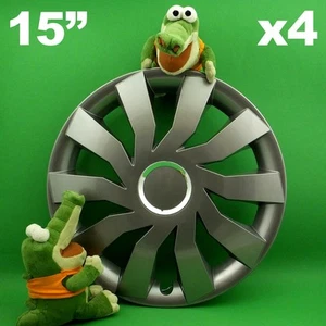 Enjoliveurs 15" Cliff ★4 pièces★ GRAPHITE pour VW Bora Golf Jetta SEAT Toledo - Photo 1 sur 1