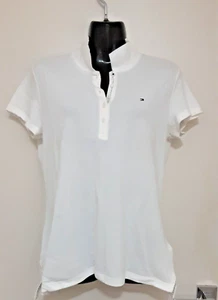 SIZE XL WOMEN'S WHITE NEW CHIARA POLO SHORT SLEEVE TOMMY HILFIGER TOP - Picture 1 of 4