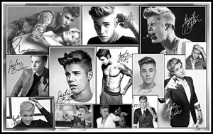 Justin Bieber, Signed, Collage Cotton Canvas Image. Limited Edition (JB-5) - Picture 1 of 1