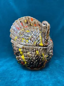 Servizio piatti o biscottiera ceramica tacchino Ringraziamento statuina vintage 1982 - Foto 1 di 11