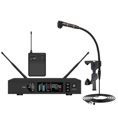 Violin Microphone Wireless  Gooseneck Instrument Clip-on System True Diversity - Image 1 of 2