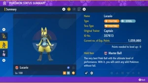 Pokemon Scarlatto Viola Ultra Lucido 6IV Lucario Scambio Veloce - Masterball GRATUITO - Foto 1 di 3