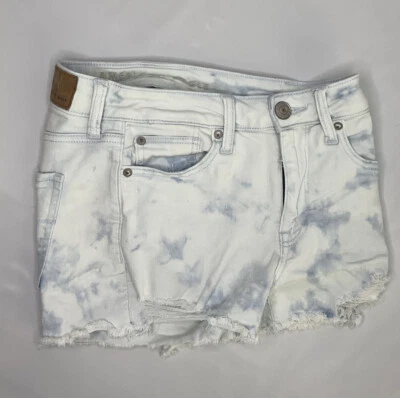 American Eagle Denim Shorts Hi-Rise Shortie Next Level Stretch Dye Light Wash 4 - Image 1 of 4