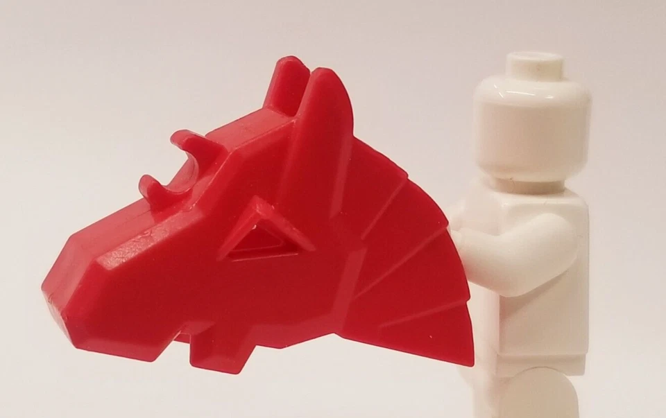 LEGO Caballo Batalla Armadura Cabeza Rojo Ninjago Ejército Hobbit Castillo Caballero Minifigura Foto 1 de 1