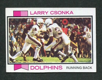 Larry Csonka Dolphin NFL Hall of Fame Running Back Football Card 1973 Topps #100 - Image 1 of 2