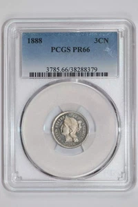 1888 PROOF THREE CENT NICKEL PCGS PR66 - Picture 1 of 2