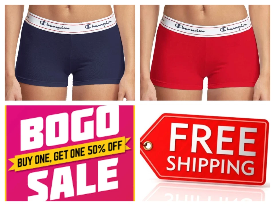 Champion 3 Pack Size 9 Women's Boyshort Underwear Panties Cotton Blend Size 2XL