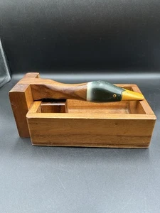 Wooden Duck Head Nutcracker Box Vintage Mallard Philippines - Picture 1 of 19