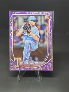 2025 Bowman Jacob DeGrom Purple Pattern #44/199 Rangers #28 - Picture 1 of 2
