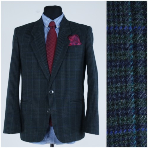 VETEMENTS Giacca tweed vintage 40S taglia US PILLURA uomo check verde lana cappotto sportivo blazer