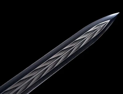 Black Sword King Qin Dynasty Sword Blade Manganese Steel Edge Wood Leather Scabb - Image 1 of 4