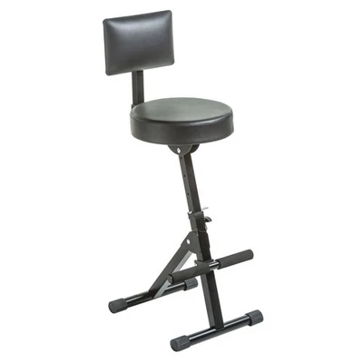 MUSIC STORE Supporto Ergonomico in Piedi con Supporto Lombare, Altezza Sedile Regolabile 57-74 cm