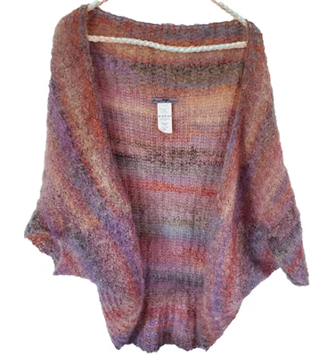 Chunky Knit Mohair Wool Shrug Cardigan XS/S Pink Italy Fairy Grunge Cottagecore - Image 1 of 4